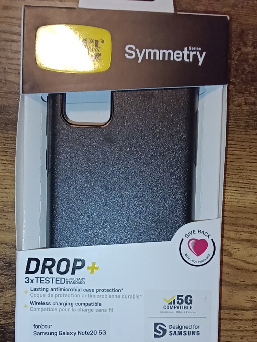 Samsung Black Symmetry Series Drop+ Case for Galaxy Note20 5G. S